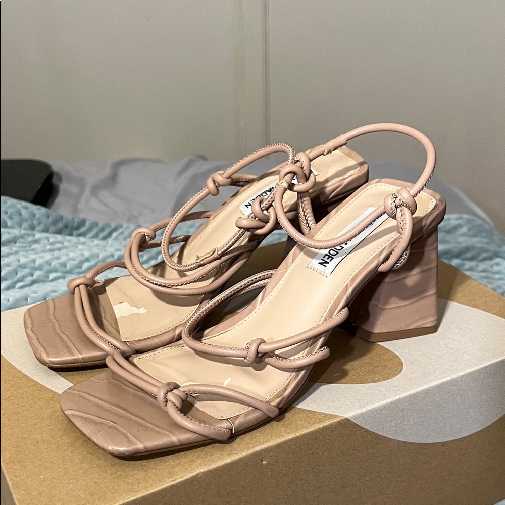 Steve Madden Nude Block Heel Sandals